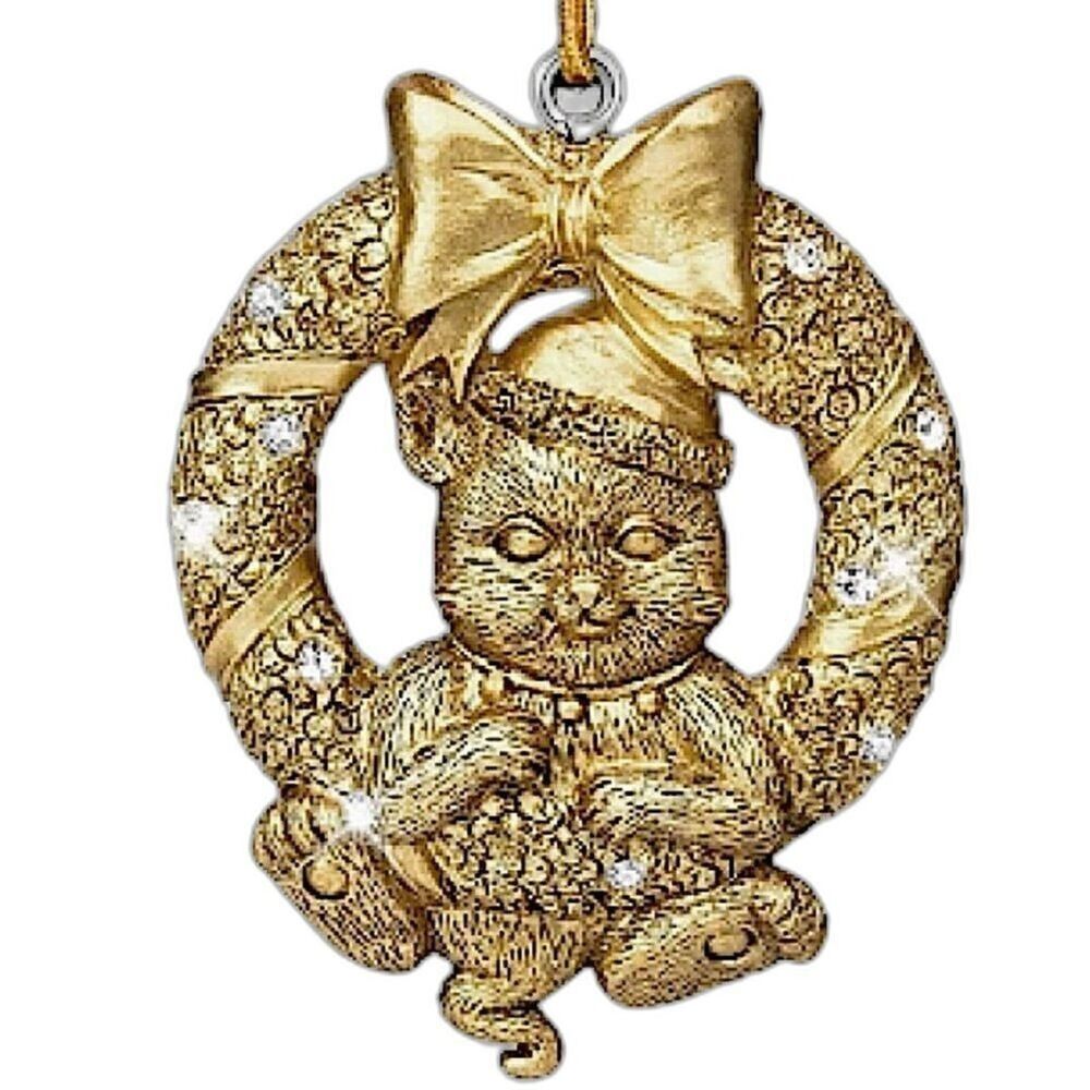 Cat Kitten Ornaments New Christmas Hanging Decoration Gift Lot Of 4 Holiday